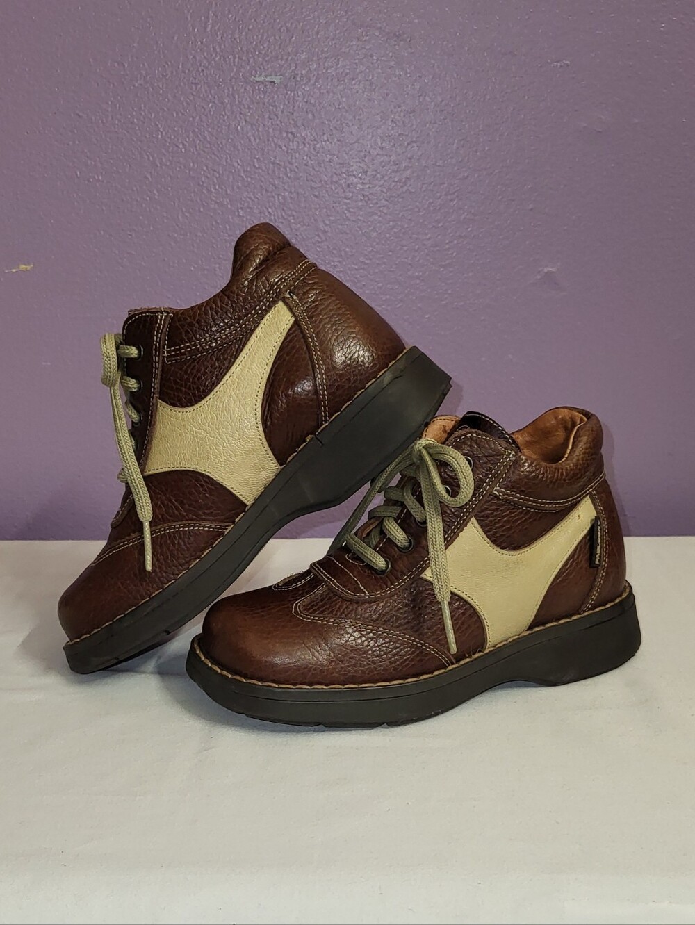 PABLOSKY Kids "High Energy" Leather Lace-up Square Toe Ankle Boots Shoes 13